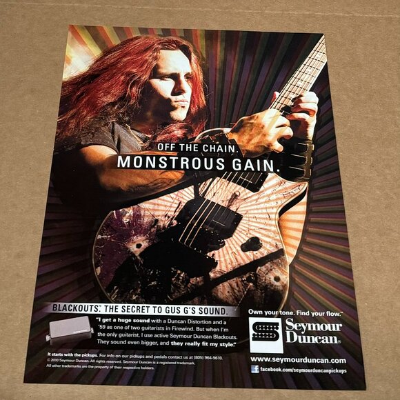 Gus G of Firewind - SEYMOUR DUNCAN PICKUPS - Print Ad - 2011 - Picture 1 of 1